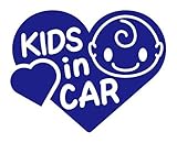 Sticker Shop Haru KIDS ＩＮ CAR ステッカー ハート型Bタイプ 15cm ブルー