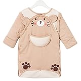 CozofLuv 秋冬用 長袖 防寒 寝袋 綿 通気 子供 赤ちゃん プレゼント 出産祝い 袖取り外し 0-6歳 (L（4-6歳）, 足跡)