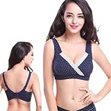 BLUCE&GRACE 授乳ブラ マタニティブラ ノンワイヤー クロスオープン ハーフトップ (M, グリーン)