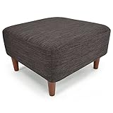 オットマン スツール 北欧風デザイン 木枠スツール 「 バレンティナ 」 ( 布地タイプ ) グレー色