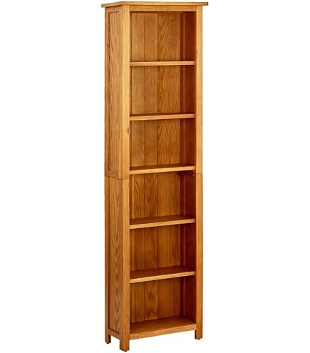 Amazon｜vidaXL 6段 書棚 90x22.5x200cm オーク無垢材｜本棚