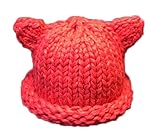 (ビグッド)Bigood かわいい 赤ちゃん ベビー 帽子 ハット ニットキャップ 中折れハット 耳付き 女の子 男の子 秋冬用保温帽子 お出かけ（レッド）