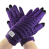 Fakeface Knitted Wool Touch Screen Texting Gloves for All Touchscreen Electronic Devices for Women/L