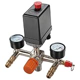 Secbolt Pressure Switch Manifold Regulator Gauges Air Compressor Parts Control Valve 90-120PSI Verti
