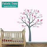 Fabric Tree Decals, Tree Stickers, Pink Gray Girls Room by Nursery Decals and More