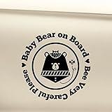 Baby Bear on Boardガールビニールデカールラップトップ車トラックバンパーウィンドウステッカー – ブラック
