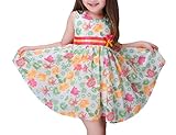 (ウォ２U)Woo2u 女の子 ガールズ 春夏 可愛い 花柄 ノースリーブ Aライン ひざ丈 お姫様 ドレス 誕生会 入園式 カジュアル チュニック パーティー お呼ばれ フォーマル ワンピース 子供