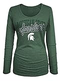 NCAA Michigan State Spartans Women 's Tri Blend長袖UネックTシャツ、スモール、フォレストグリーン