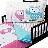 3pc RoomCraft Owl Always Love You Toddler Bedding Set Birds Blanket Sheet and Pillowcase Set by Room