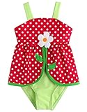 [Vaenait Baby] 0-24ヶ月紫外線カット ラッシュガードベービー子供女の子長袖ワンピース水着 Baby Pink Pansy S