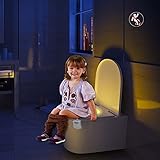 トイレ夜ライト、angtuo LEDトイレボウルライトセンサーMontion 8色変更ライトUp Toilet Seatライト