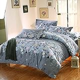 uxcell? Floral Vine Pattern Pillowcase Quilt Cover Bedding Set Queen Size [並行輸入品]