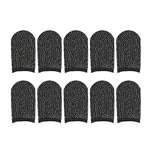 Iuggan 荒野行動 Pubg Mobile スマホゲーム 手汗対策 超薄 銀繊維 10個入り 指カバー 反応早い 指サック 操作性アップ 携帯ゲーム Android タッチパネル式携帯電話 タブレット スマホ対応 ブラック 超薄銀繊維指サック X 10 エレクトロニクス