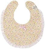 Bijoux & Bee(ビジュー&ビー) フラワーブーケ柄チュールフリルのビブ<日本製> アイボリー