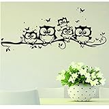 onemores ( TM ) Kidsホームデカール、ビニールアート漫画フクロウ蝶、壁ステッカーDecor