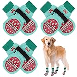 犬用 靴下 3足セット ネコポス 肉球保護 滑り止め靴下 犬の靴 柔らかい ペットソックス 転倒防止 室内 抜けにくい かわいい おしゃれ 小型犬 中型犬 大型犬 S/M ＭＬ XL サイズ (スイカ, SM)