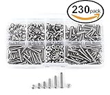 WINGONEER 230Pcs M2 304 ステンレス鋼アレン・ヘックス・ドライブ・ボタンヘッドソケット・キャップボルトナットアソートメント・キット（M2）