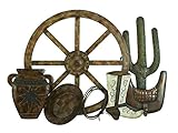 Deco 79 Metal Western Wall Decor, 32 by 23' [並行輸入品]