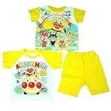 アンパン 天竺 半・半 ２トップスパジャマ イエロー◇80cm