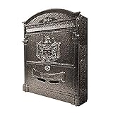 MIRACLE 【 アンティーク風 】 デザイン ポスト 壁取付 ヨーロッパ 盗難防止 鍵付き 大容量 セキュリティ (ブロンズ) MC-BZBOX-BZ