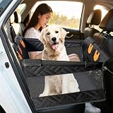 ペットドライブボックス 犬 ドライブシート 後部座席用 底板入り 車用ベッド 犬用ドライブベッド 小型犬 中型犬 大型犬 車 シートカバー 折り畳み式 洗濯可 耐摩 落ち防止 汚れ防止 撥水 旅行用/お出かけに最適 (M)