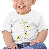 面白い ボーイとガール 美しい スターと蝶 アスタリスク 丸首シャツ 体に合う White Size 24 Months