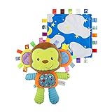 INCHANTソフトモンキータグ玩具＆セキュリティブランケット - カラフルな慰めTaggy玩具内蔵ベル、ぬいぐるみベストの赤ちゃん、幼児と子供