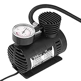 Qiilu 車ポータブル 空気入れ ミニエアコンプレッサーコンパクト シガーソケット接続 12V 300 PSI緊急 電気自動車/オートバイ用