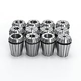 MOHOO 12pcs ER16 スプリングコレット　ミーリングマシン旋盤 コレットチャック　ステンレススチール　シルバートーン コレットセット フライス 工具 CNC 超精密