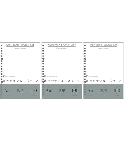 Amazon.co.jp: マルマン 書きやすいルーズリーフ A5 無地 100枚 L1306H