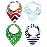 MBJERRY Baby Bandana Bib Set, Super Absorbent Drool Bandana Bibs (Pentagon & Stripe) by MBJERRY