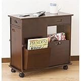 ソファーサイドワゴン キャスター付き 木製 幅60cm×奥行35.5cm 【完成品】 dS-1256052