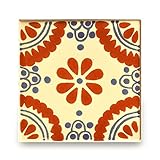 【B'stile】絵画のような壁タイル「メキシコタイル」M257-4（陶器質｜100mm角｜屋外壁/屋内壁用）1枚