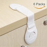 安全子キャビネットロック2 / 6パックBaby & Child Proof引き出し、調節可能な子安全キャビネットロック – ラッチを引き出し、冷蔵庫、Toilet Seat cabinets-ext