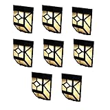 Baoblaze 8個セット　壁掛け式　太陽光発電ライト　高輝度　屋外 玄関 ガーデン 通路 車道　省エネ　LED ソーラーライト　取り付け簡単　階段ライト　白色/暖白 - 暖白ｘ８