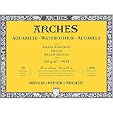 アルシュ 水彩紙 ブロック 185g 荒目23X31cm 20枚 (1795078) ナチュラルホワイト