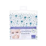 おくるみブランケット青い星 (Bambino Mio) (x 4) - Bambino Mio Swaddling Blanket Blue Stars (Pack of 4) [並行輸入品]