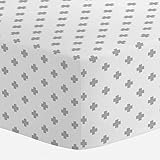 Carousel Designs Silver Gray Mini Swiss Cross Crib Sheet by Carousel Designs