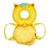 VIYOR 赤ちゃん 転倒防止 リュック クッション 頭 保護 セーフティ ヘルメット通気 出産祝い メッシュ 黄色いネコ