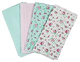 Laura Ashley 4 Piece Ladder Receiving Blanket, Mint Floral Print by Laura Ashley