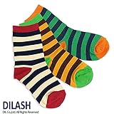 (ディラッシュ) DILASH ボーダー柄クルーソックス M（16-18） グリーン