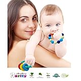 （Parent-child bracelets）Teether Bracelet - FDA Silicone Nursing, Breastfeeding BPA Free Chew Beads [