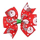 Zhhlaixing ベビー小物 Kids Girls Colorful Christmas Ribbon Hair Clips Headdress Bowknot Hairpin Hair Acce