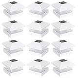 Solar Fence Post Cap LED Light for 5x5 Posts White 12 Pack [並行輸入品]