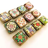【Angelicate】バネホック ボタン 大 18mm 4種類 12個 セット レザークラフト ハンドメイド 手芸 (ロマンティック（四角形）)