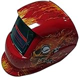 工具　溶接用　保護用品　ヘルメット　かぶと　作業用　工業用　骸骨　レッド