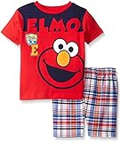 Sesame Street Little Boys' Toddler 2 Piece Top and Short Set Red 4T [並行輸入品]