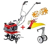 ホンダ 耕運機 プチな ニューイエロー培土器＋二輪移動タイヤ＋イエロースパイラルローター450セット