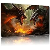 Malqiqi プレイマット MTG用 無料収納バッグ付き ゲームマット 24 x 14インチ カード用TCG ボードゲームマット マウスパッド デスクマット (レギュラー、マジックマット15)