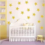 Owl Hills Wall Stickers: Stars Gold 9 15 Count [並行輸入品]